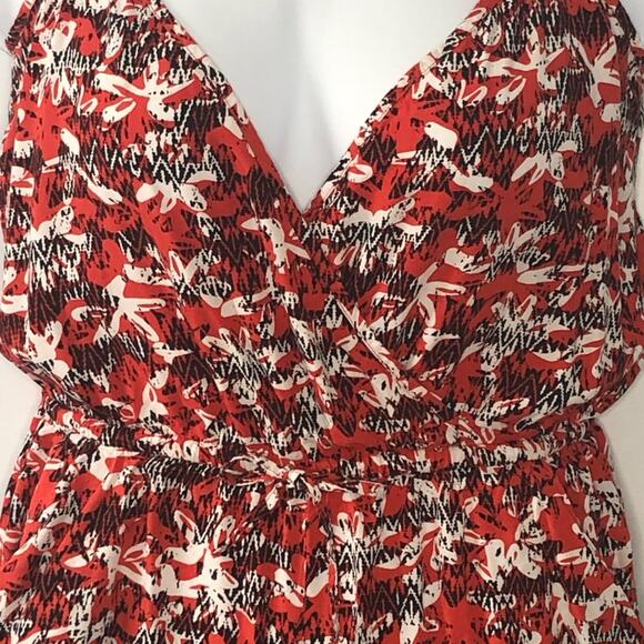 Banana Republic Shorts Romper Faux Wrap Red and Black Floral size Small - Picture 6 of 16